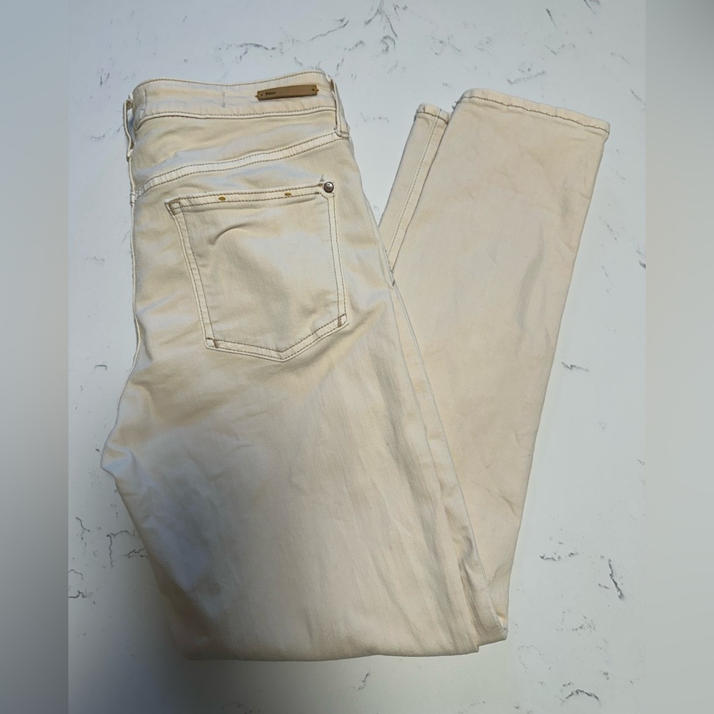 Pilcro and the Letterpress Beige Skinny Jeans